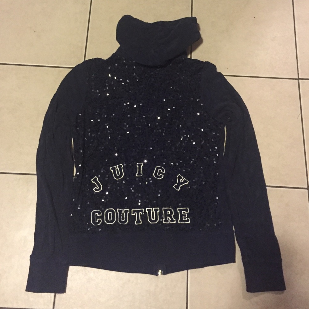 Navy Blue Sparkle Juicy Couture Terry Hoodie